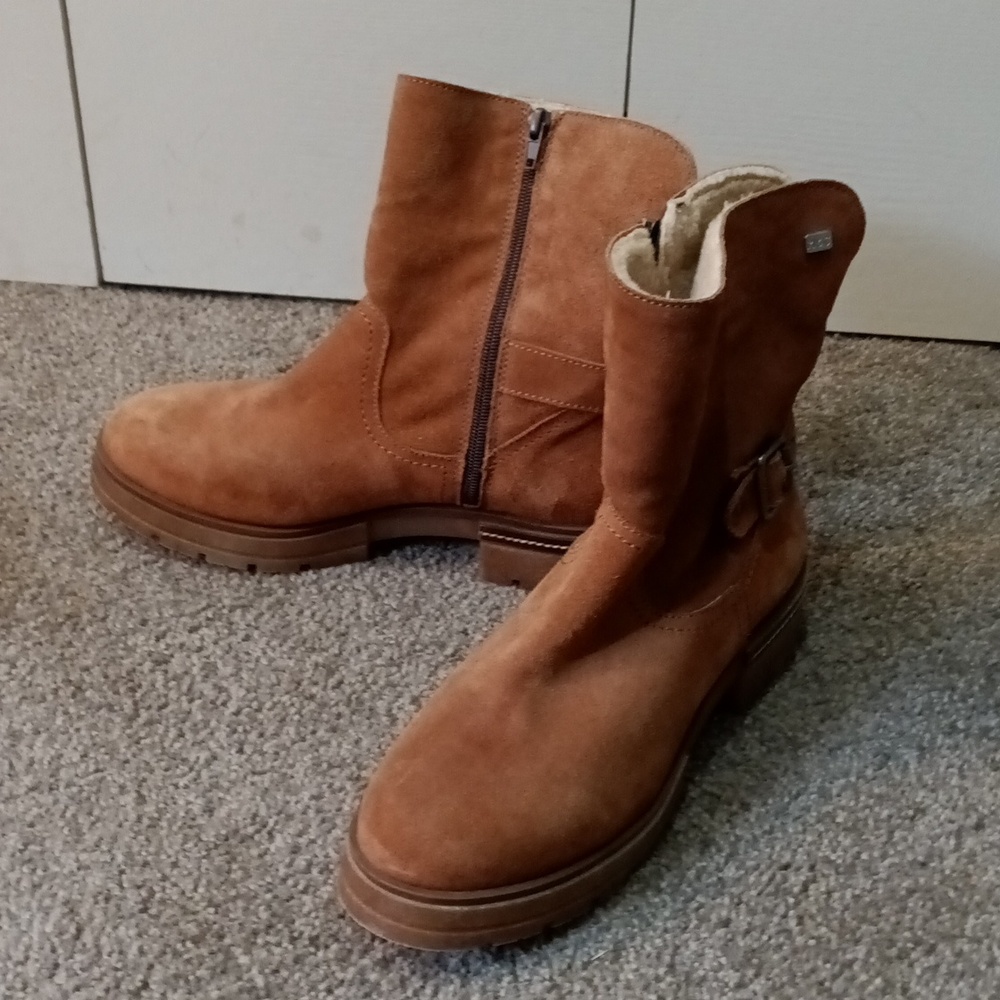 Ankle Boots Musse & Cloud Geos Suede Booties Sherpa Lining Size 10 - Picture 5 of 15